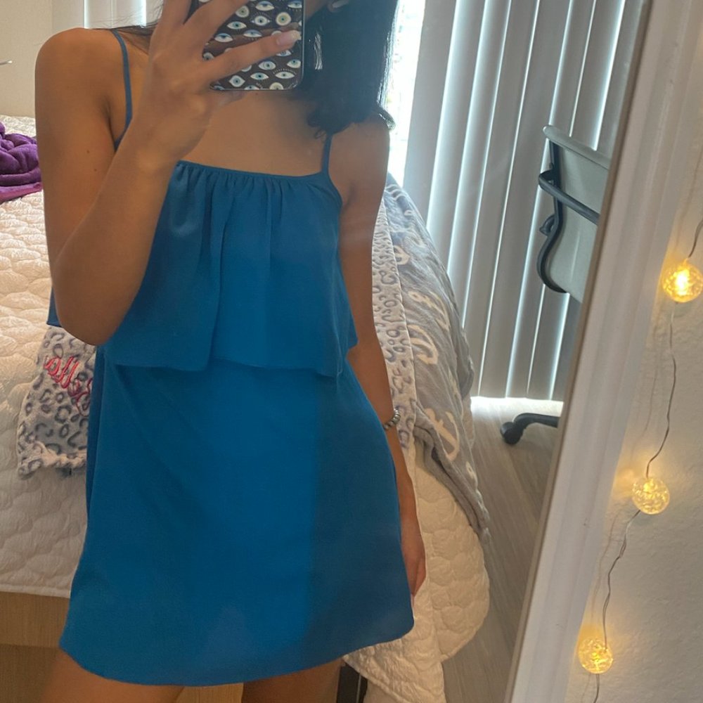 Blue Small Flowy Mini Dress
